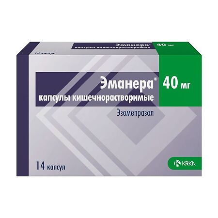 Эманера капсулы кишечнорастворимые 40 мг 14 шт