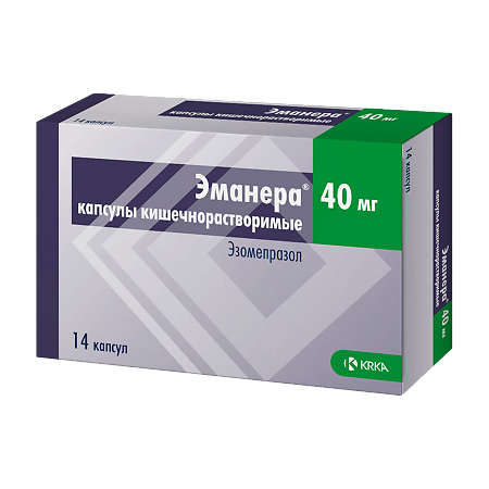 Эманера капсулы кишечнорастворимые 40 мг 14 шт