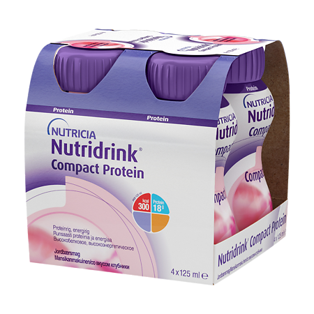 Изображение товара Нутридринк Компакт Протеин бутылочка клубника 125 мл 4 шт