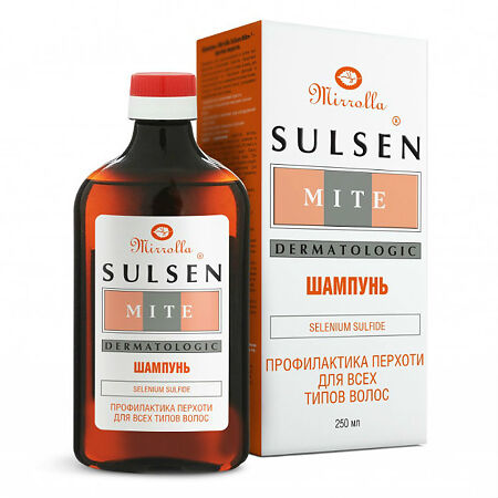 Изображение товара Mirrolla Сульсен Мите шампунь 250 г для профилактики перхоти и ухода за кожей головы