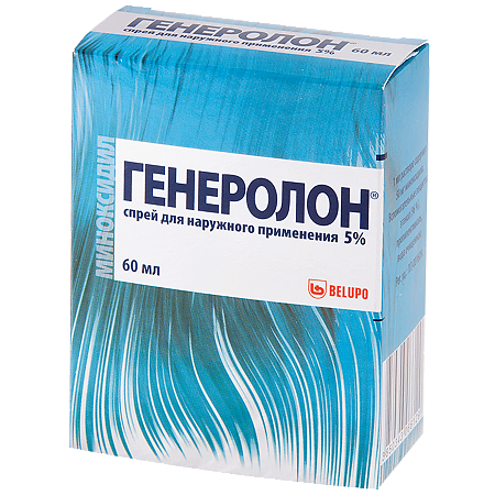 Изображение товара Генеролон спрей для роста волос 5% 60 мл - стимулирует и укрепляет волосы
