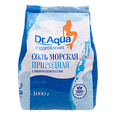 Купить Соль для ванн Dr.Aqua морская природная 1000 г 1 шт цена