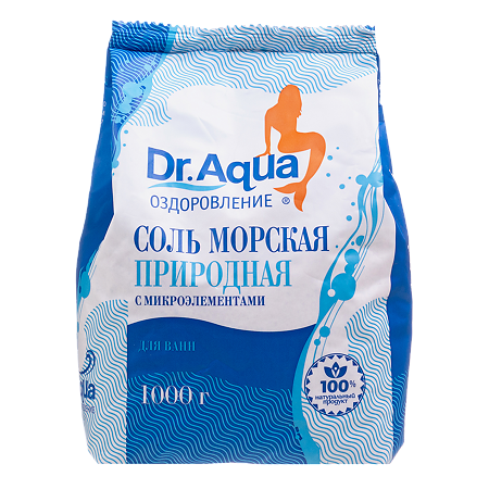 Соль для ванн Dr.Aqua морская природная 1000 г 1 шт