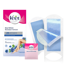 Купить Veet полоски восковые для депиляции для чувствительной кожи 12 шт цена