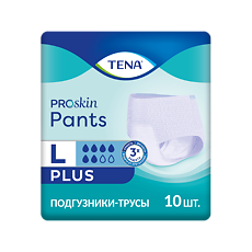 Купить Tena Pants Plus подгузники для взрослых (трусы) р.L (100-135 см) 10 шт цена
