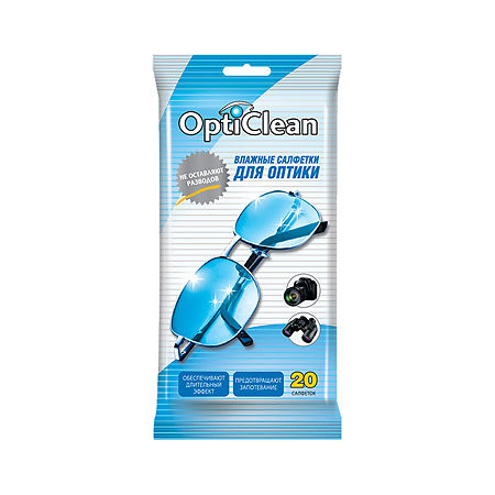 Opti Clean Салфетки влажные для оптики, 20 шт.