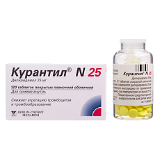 Изображение товара Курантил N25 таблетки покрыт.плен.об. 25 мг 120 шт