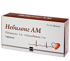Купить Небилонг АМ таблетки 5 мг+5 мг 30 шт цена