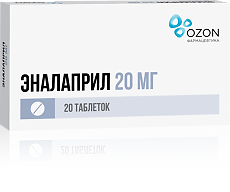 Изображение товара Эналаприл таблетки 20 мг 20 шт