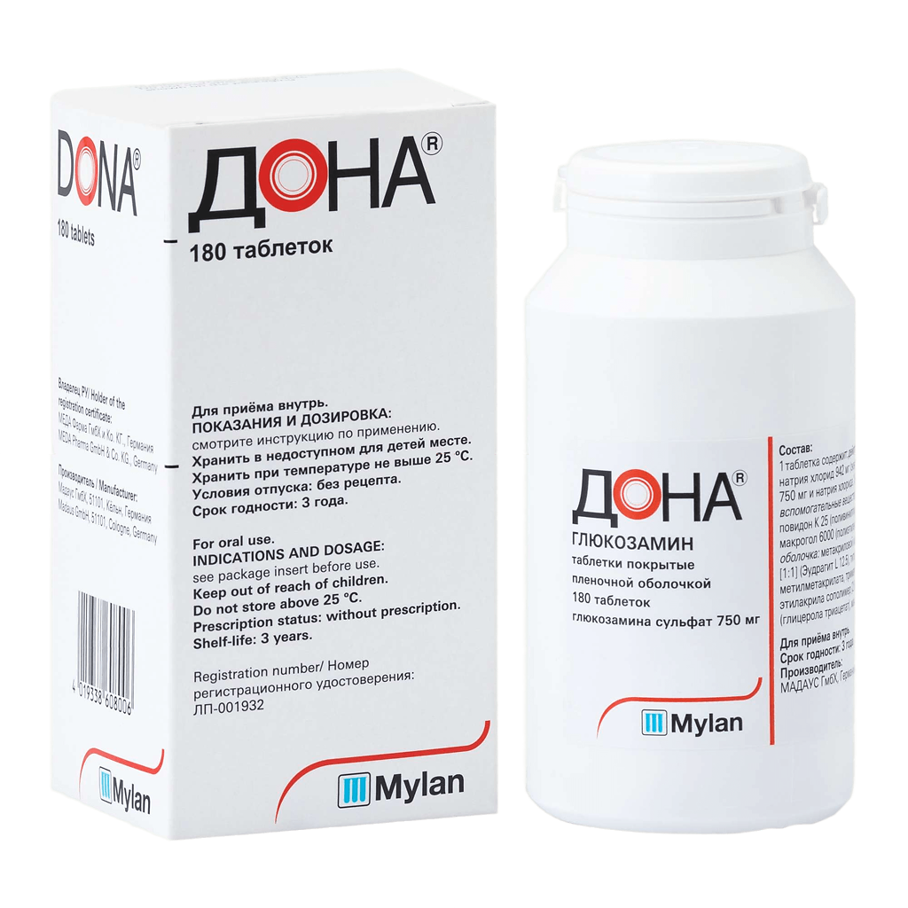 Дона Таблетки Покрыт.Плен.Об. 750 Мг 180 Шт - Купить, Цена И.