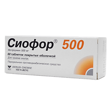 Купить Сиофор 500 таблетки покрыт.плен.об. 500 мг 60 шт цена
