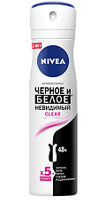 Купить Nivea Антиперспирант спрей Чрное и Белое невидимый Clear 150 мл 1 шт цена