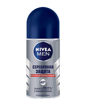 Nivea Men Дезодорант-антиперспирант Серебряная защита антибактериальный ролик 50 мл 1 шт