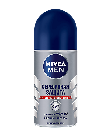 Изображение товара Nivea Men Дезодорант-антиперспирант Серебряная защита антибактериальный ролик 50 мл 1 шт