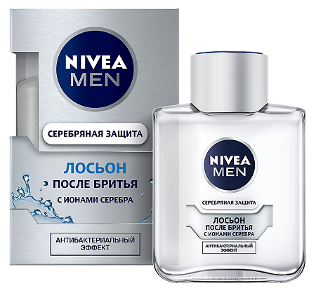 Nivea Men Лосьон после бритья Серебряная защита 100 мл 1 шт