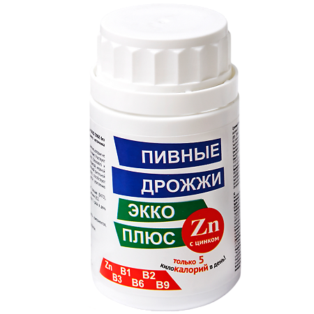 Дрожжи пивные Экко Плюс с цинком таблетки массой 0,45 г 100 шт