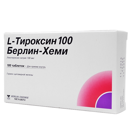 L-Тироксин-100 Берлин Хеми таблетки 100 мкг 100 шт