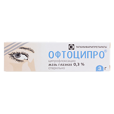 Купить Офтоципро мазь глазная 0,3 % 3 г 1 шт цена