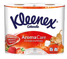 Купить Kleenex Бумага туалетная Сочная клубника 3-х слойная 4 шт цена