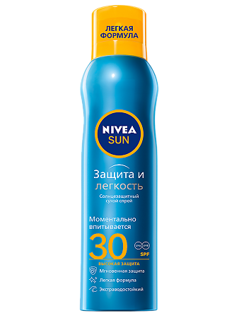 Nivea Sun Солнцезащитный спрей освежающий Защита и прохлада SPF 30 200 мл 1 шт