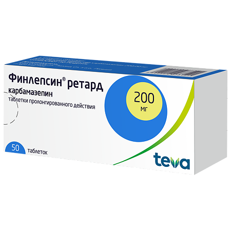 Финлепсин ретард таблетки пролонг действия 200 мг 50 шт