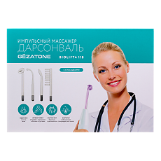 Купить Gezatone Дарсонваль Biolift4 118 импульсный массажер с 4 сменными насадками 1 шт цена