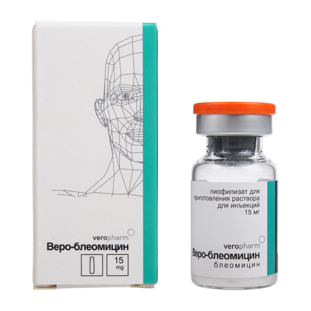 Веро-Блеомицин лиофилизат д/приг раствора для инъекций 15 мг 1 шт .