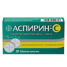 Купить Аспирин-С таблетки шипучие 400 мг+240 мг 10 шт цена