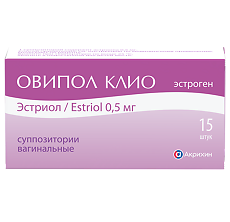 Изображение товара Овипол Клио суппозитории вагинальные 0,5 мг 15 шт