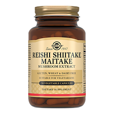 Купить Solgar Экстракт грибов Рейши, Шиитаке и Мейтаке / Reishi Shiitake Maitake Mushroom Extract Vegetable Capsules капсулы массой 505 мг 50 шт цена
