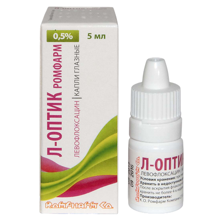 Л-Оптик Ромфарм капли глазные 0,5 % 5 мл 1 шт