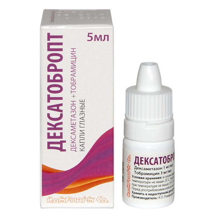 ДексаТобропт капли глазные 1 мг/мл+3 мг/мл фл 5 мл 1 шт