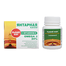 Купить Янтарная капля Рыбий жир с витамином Е капсулы по 0,3 г 100 шт цена