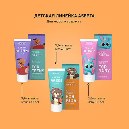 Асепта Kids зубная паста гелевая вкус тутти-фрутти с 4-8 лет 50 мл 1 шт