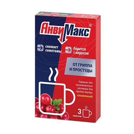 Изображение товара АнвиМакс порошок д/приг раствора для приема внутрь 5 г клюква пак 3 шт