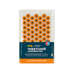 Изображение товара Массажер Тибетский аппликатор на мягкой подложке 17х28 см желтый, 1 шт