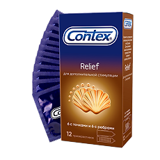 Купить Презервативы Contex Relief 6 с ребрами и 6 с точками 12 шт цена