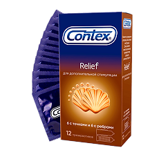 Изображение товара Презервативы Contex Relief 6 с ребрами и 6 с точками 12 шт