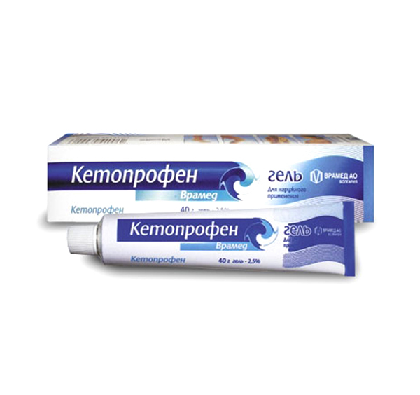 Кетопрофен Врамед гель для наружного применения 2,5 % 40 г 1 шт .