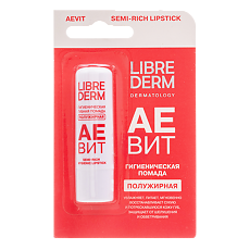 Купить Либридерм (Librederm) Аевит Гигиеническая губная помада полужирная 4 г 1 шт цена