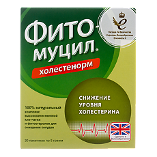 Изображение товара Фитомуцил Холестенорм порошок 30 пакетиков для снижения холестерина натурал