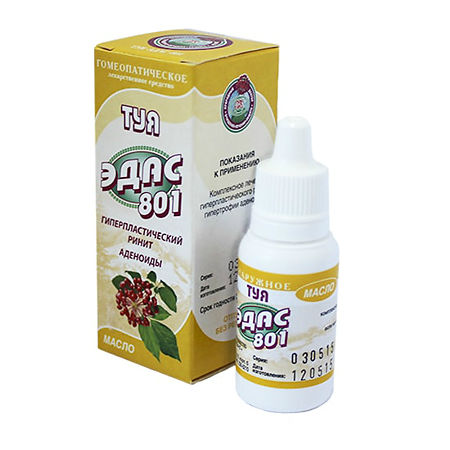 Эдас-801 Туя масло для местного применения гомеопатическое 15 мл 1 шт