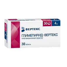 Купить Глимепирид-Вертекс таблетки 4 мг 30 шт цена