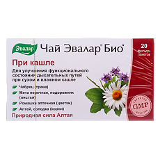 Купить Чай Эвалар Био при кашле фильтр-пакеты по 1,2 г 20 шт цена