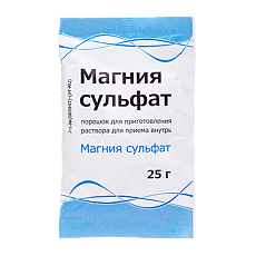 Купить Магния сульфат порошок д/приг раствора для приема внутрь 25 г 1 шт цена