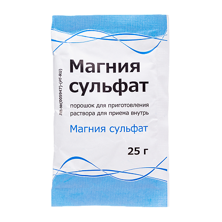 Магния сульфат порошок д/приг раствора для приема внутрь 25 г 1 шт