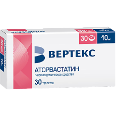 Купить Аторвастатин-Вертекс таблетки покрыт.плен.об. 10 мг 30 шт цена