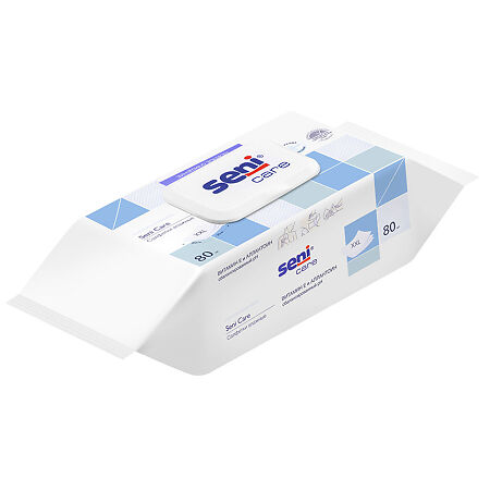 Seni Care салфетки влажные с витамином Е и аллантоином 80 шт