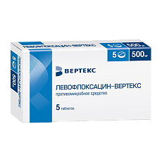 Купить Левофлоксацин-Вертекс таблетки покрыт.плен.об. 500 мг 5 шт цена