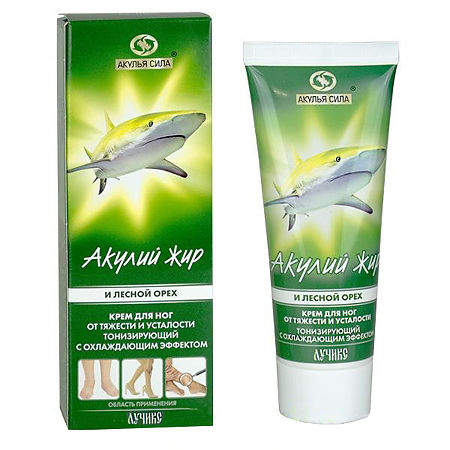 Изображение товара Акулий жир и Лесной орех Крем для ног от тяжести и усталости тонизирующий с охлаждающим эффектом 75мл 1 шт